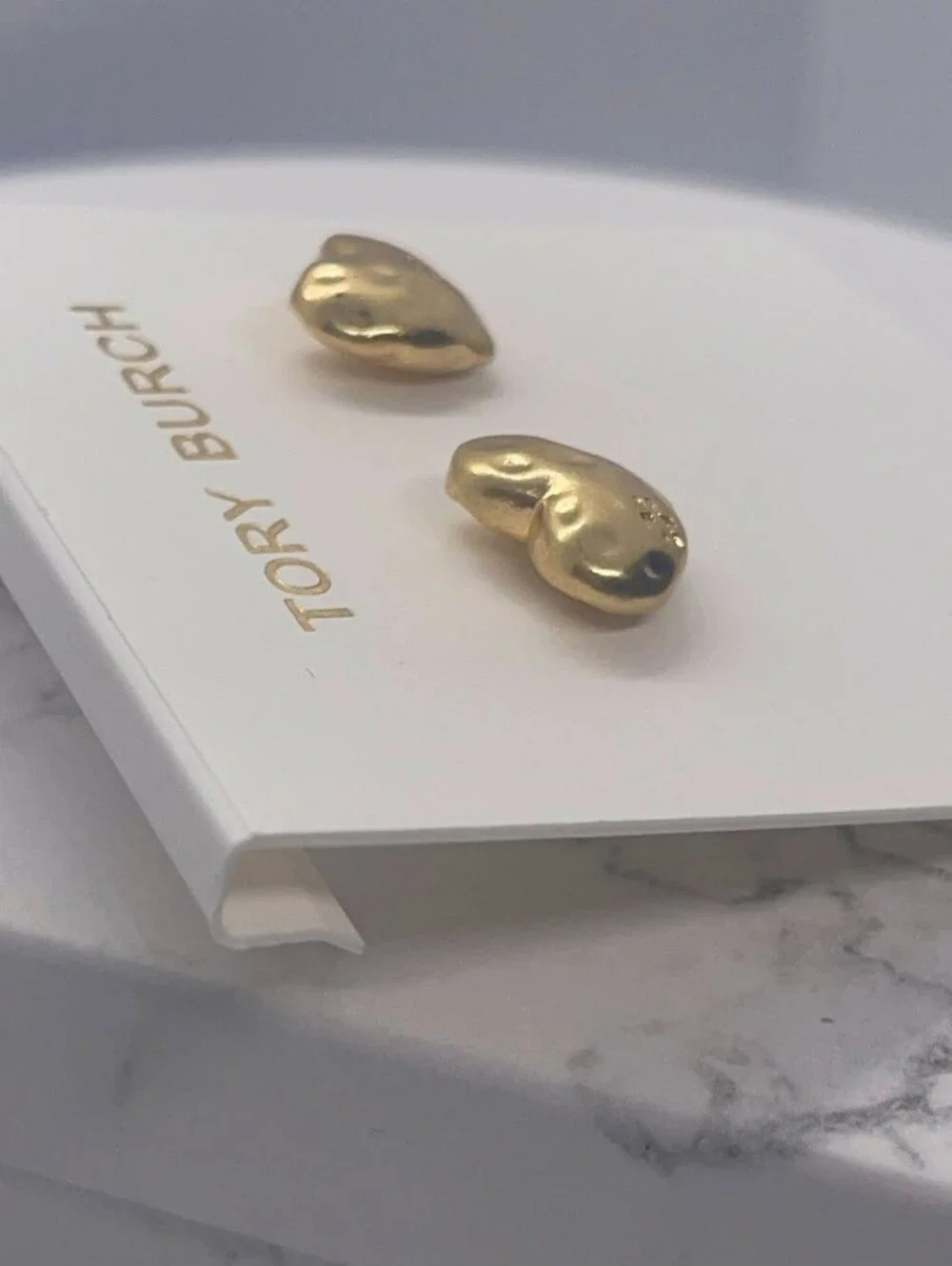 Tory Burch Gold Heart Stud Earrings